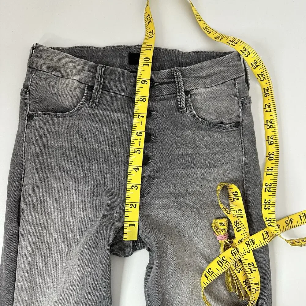 Mother Jeans Womens‎ 26 Gray Pixie Skinny Ankle Stretch High Rise Exposed Button